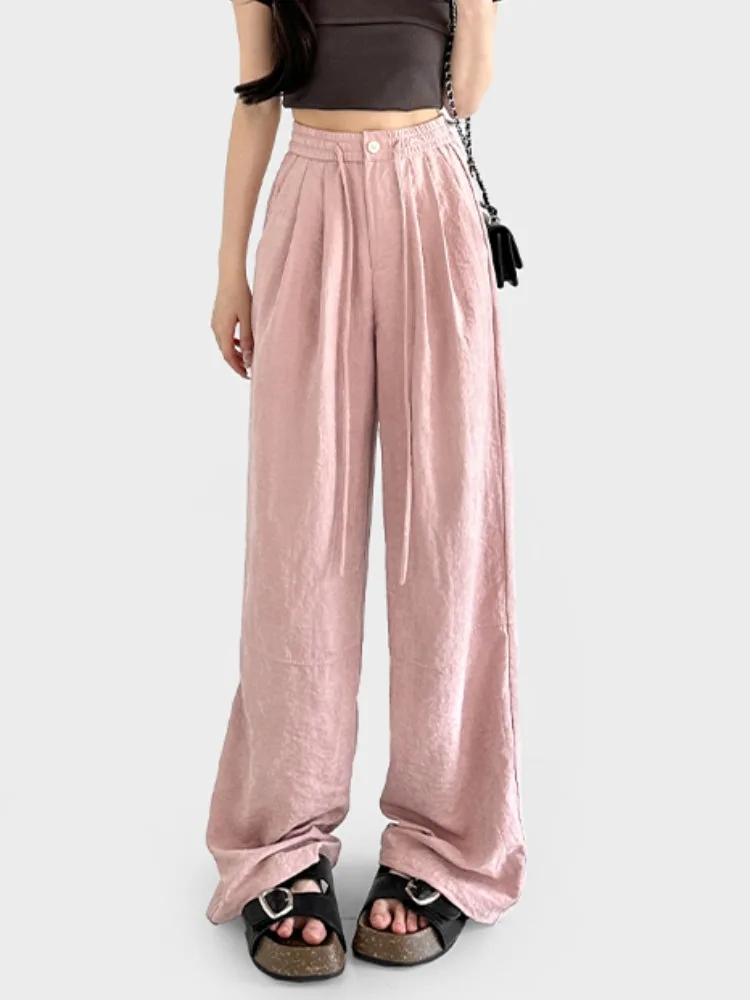 アロン カラーシリーズ センバッハ クールセンセーション 軽量ワイドレッグパンツ 怠惰な着心地でスリムに見える日焼け止めアイスシルクカジュアルパンツ 女性用...