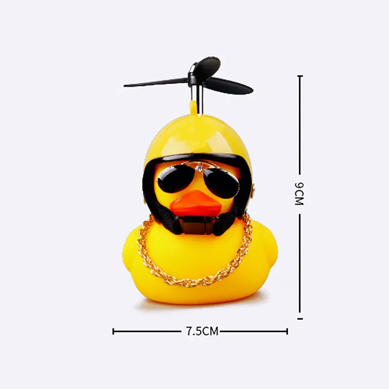 Motorcycle Cute Wind-breaking Duck Small Yellow with Helmet  Airscrew Cycling Decoration Ornament Decor Equipments Parts