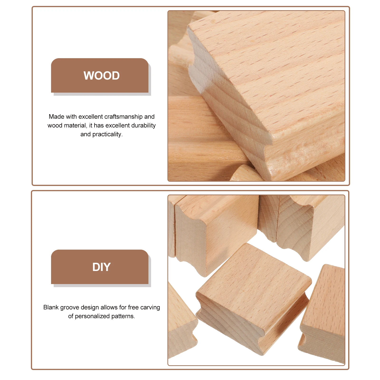 

10pcs Blank Tool Scrapbook Wooden Square DIY H Account Blank Wood Stamper Seal Square Scrapbook Seal Stamper Wooden Supply