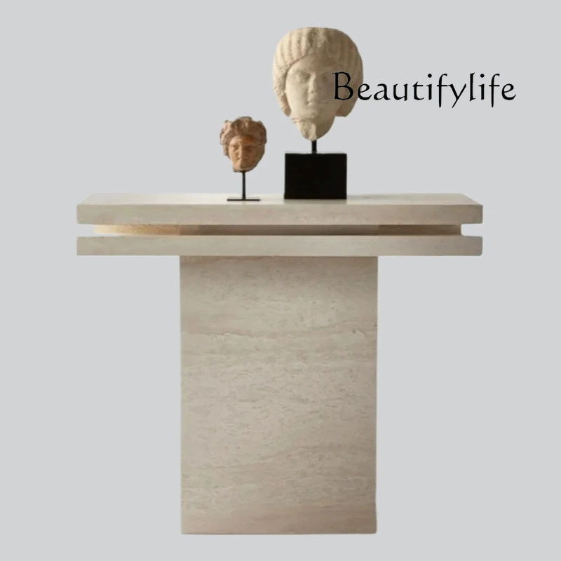 

Nordic light luxury entrance table, foyer entrance corridor yellow cave stone entrance table creative partition end view tabl