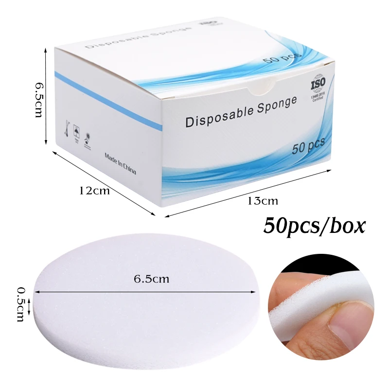 50pcs Root Canal Cleaning Table Replacement Sponge, Oral Cleaning Tools, Disposable Sponge Pads, Dental Medical Consumables
