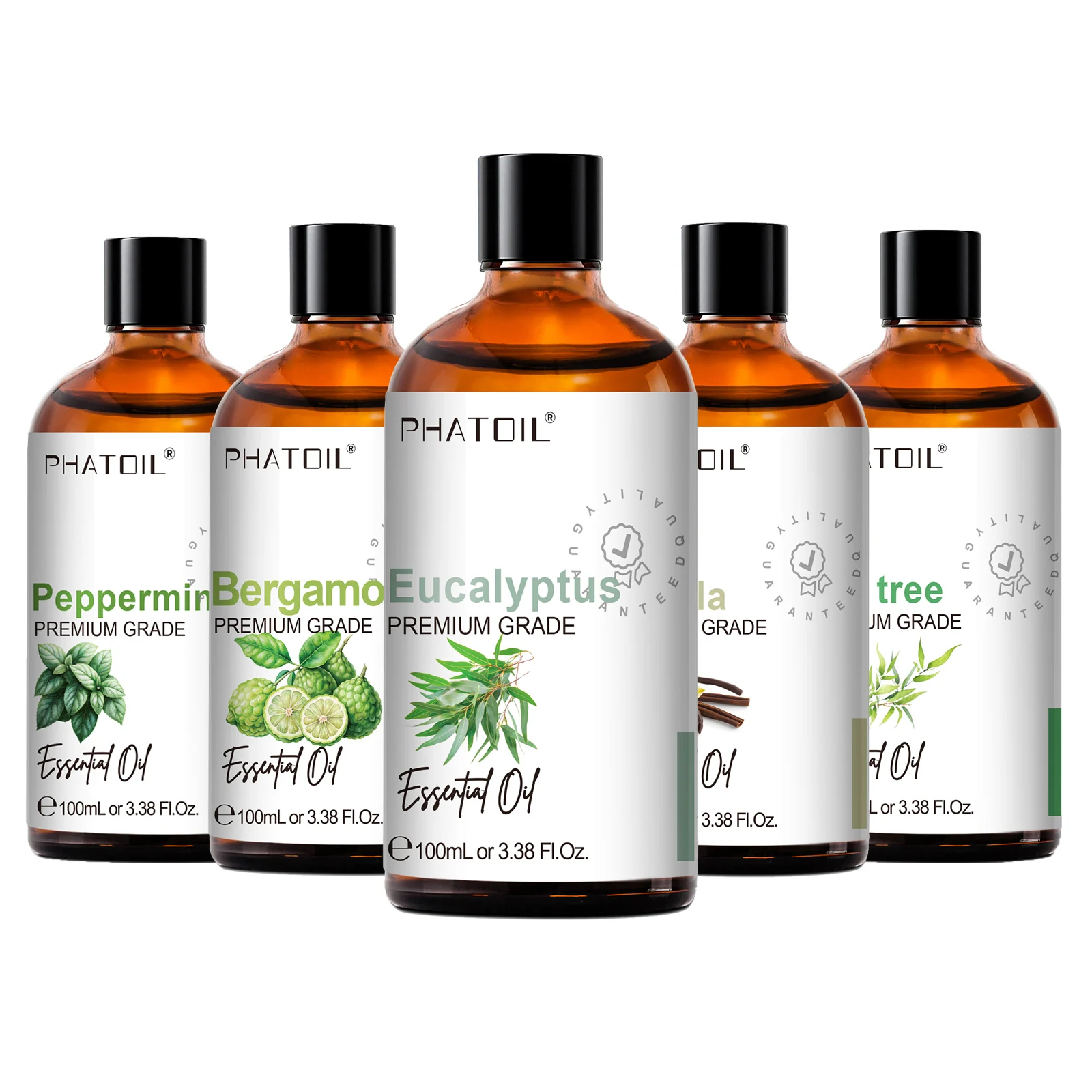 

PHATOIL 100 мл эфирное масло со стеклянной капельницей, эвкалипт, мята, ваниль, чайное дерево, Янлен, бергамот, эфирные масла для ароматерапии