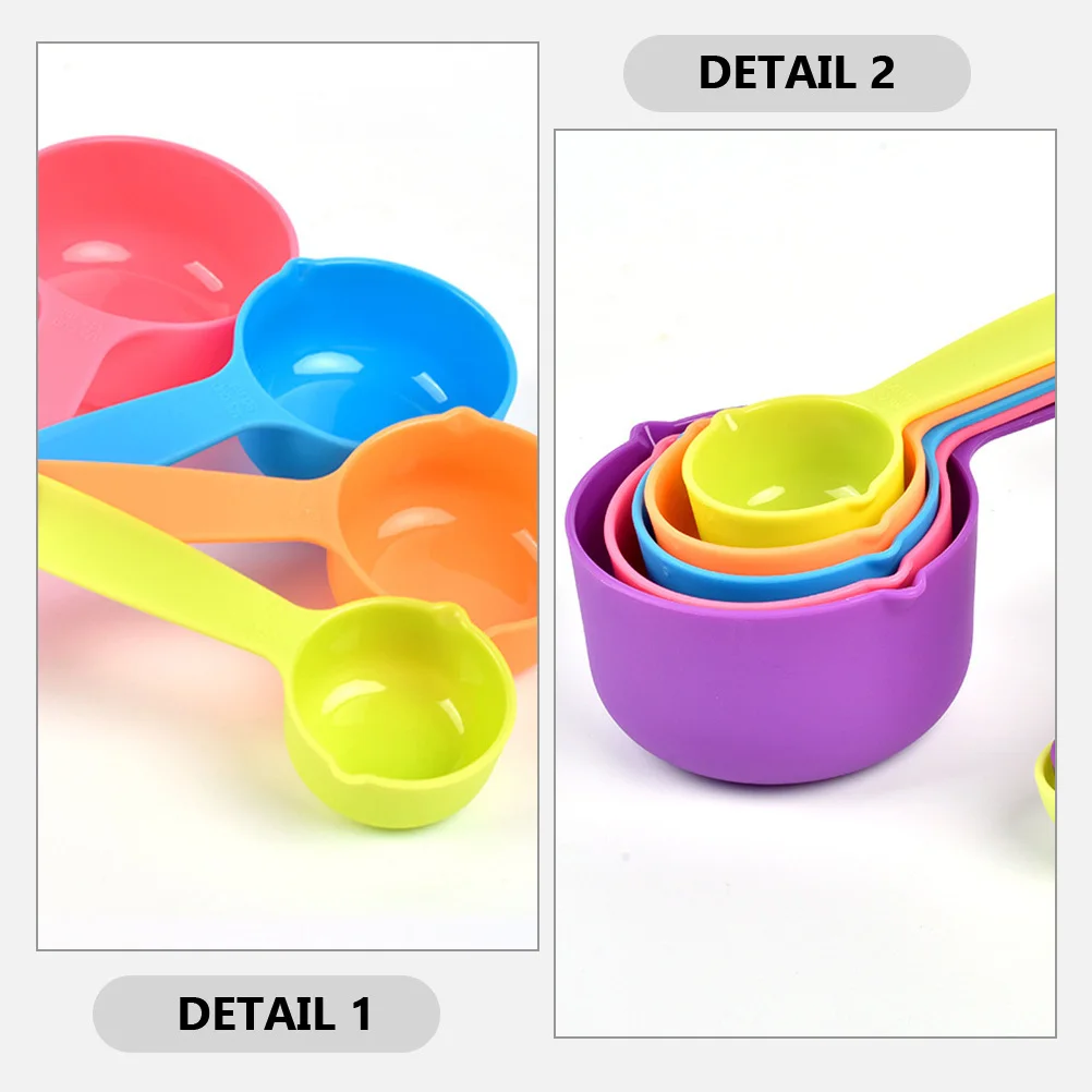 

1 Set Measuring Cups Spoons Set Kitchen Nesting Tools For Baking Coffee Tea Sugar Flour Measurement Reusable Plastic Pp Material