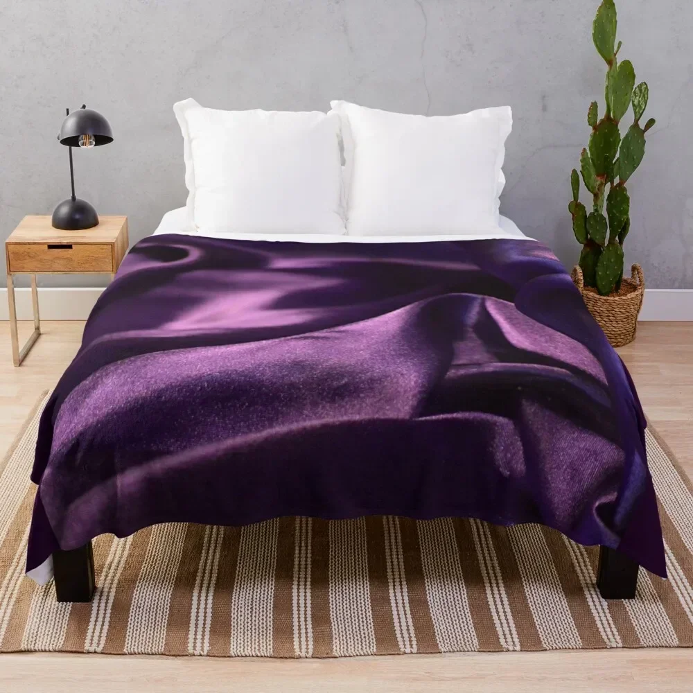 

Purple silk Throw Blanket warm for winter Decoratives sofa bed Stuffeds Blankets