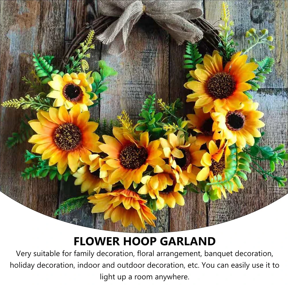 

Simulated Sunflower Door Decor 30Cm Wall Hanging Wreath For Holiday Party Home Decoration Artificial Flower Garland For Indoor