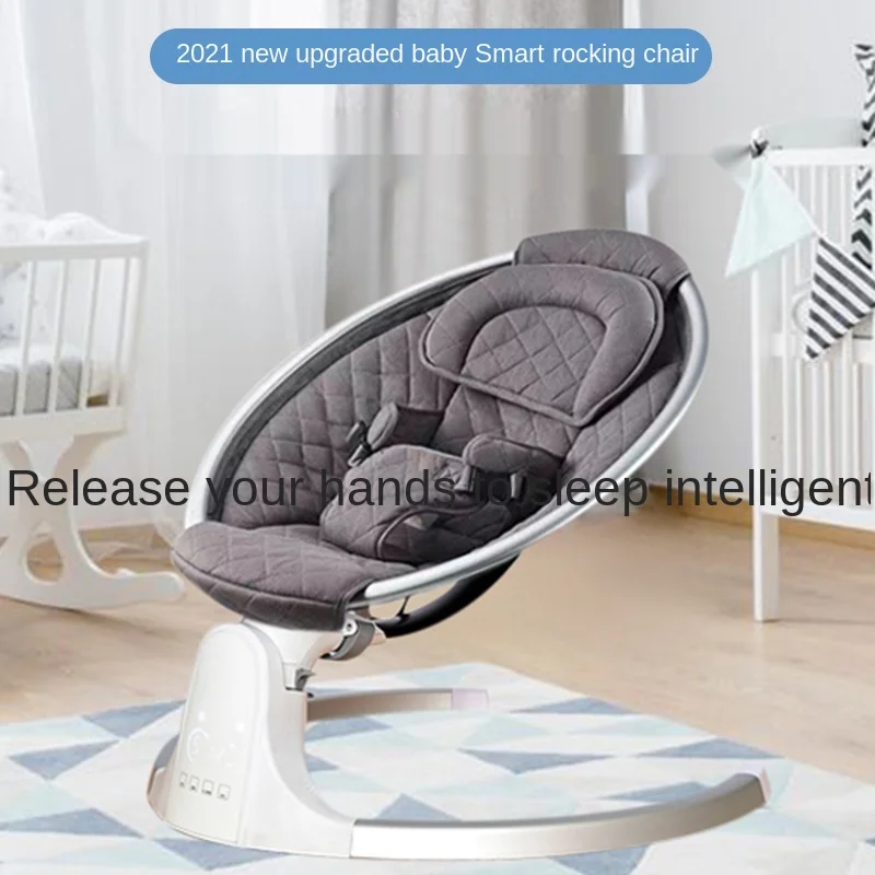 

Electric Baby Bouncers with Bluetooth and Five Gear Swing Hot Mom Intelligence Timing Swing Pure Cotton Rocker Cardle