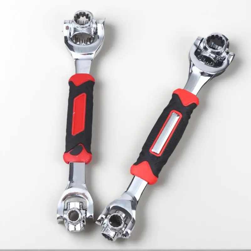 52/48 In 1 Hand Spline Bolts Sleeve Works Multi-Tool Set Universal Ratchet Socket Multipurpose Wrench With 360 Degree Rotation