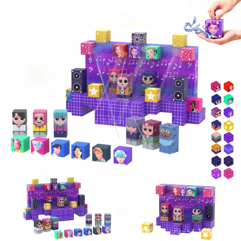 150개/세트 스쿼드 자석 블록 장난감 자석 블록 조립 교육용 장난감 소년 소녀용, 선물