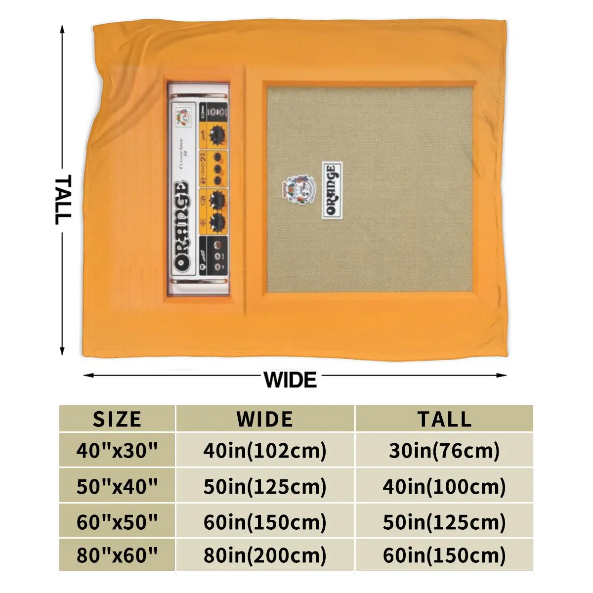 Orange Color Amp Amplifier An Ultra-Soft Micro Fleece Blanket