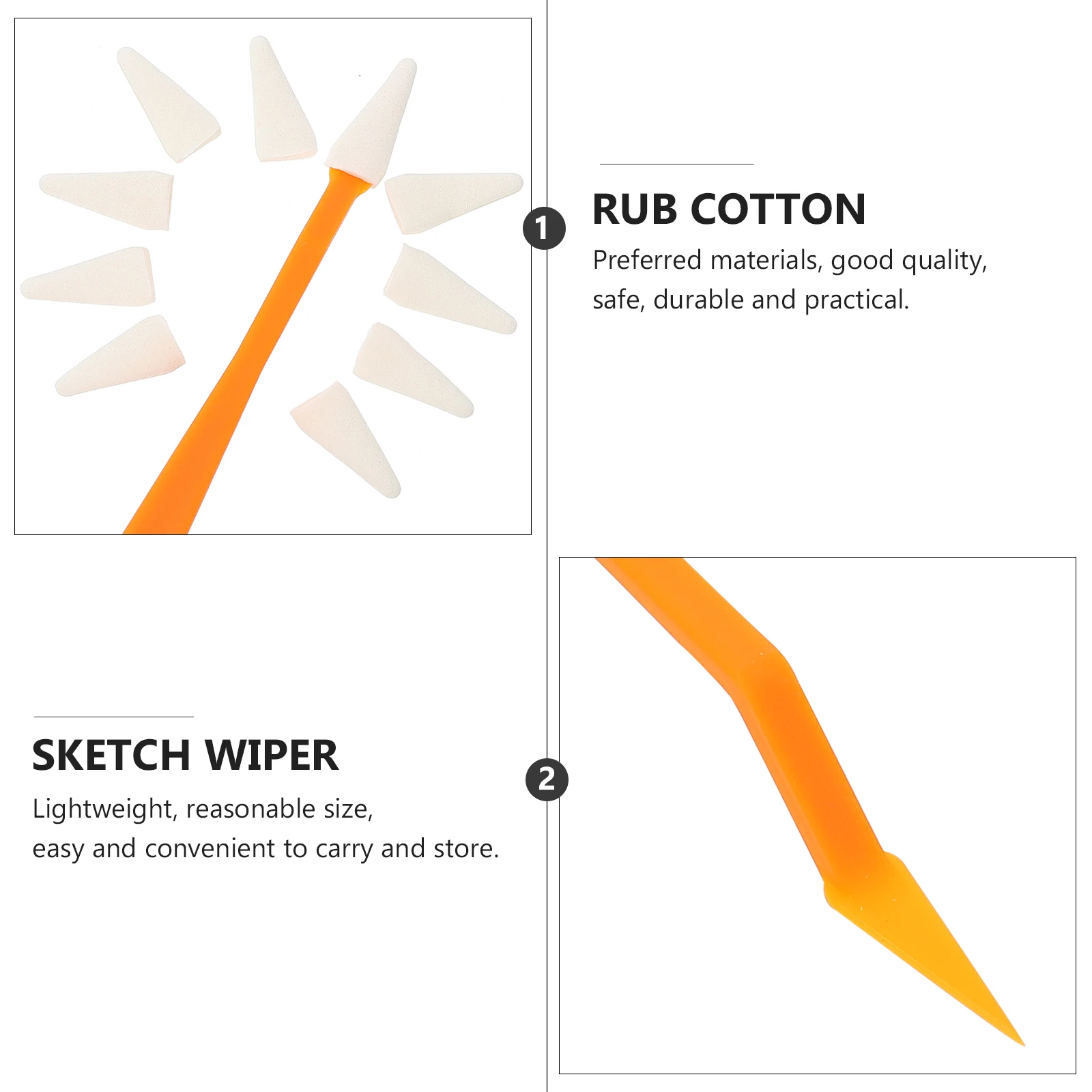 

1Set Sketch Wipe Trimmer Set Easy Install Sketch Sponge Wiper Artist Drawing Supplies Smudge Erase Tool Highlight Correction