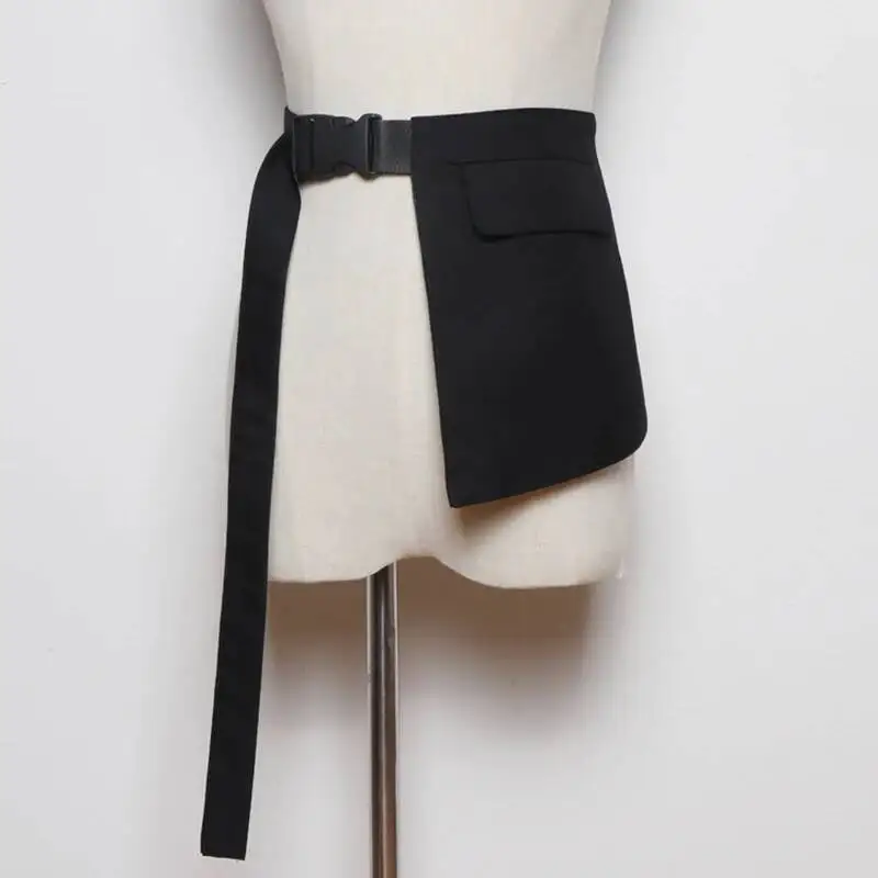 Irregular Pocket Buckle Black Long Wide Belt Personality Women New Fashion All-match Spring Autumn 2026 1DHOV5L