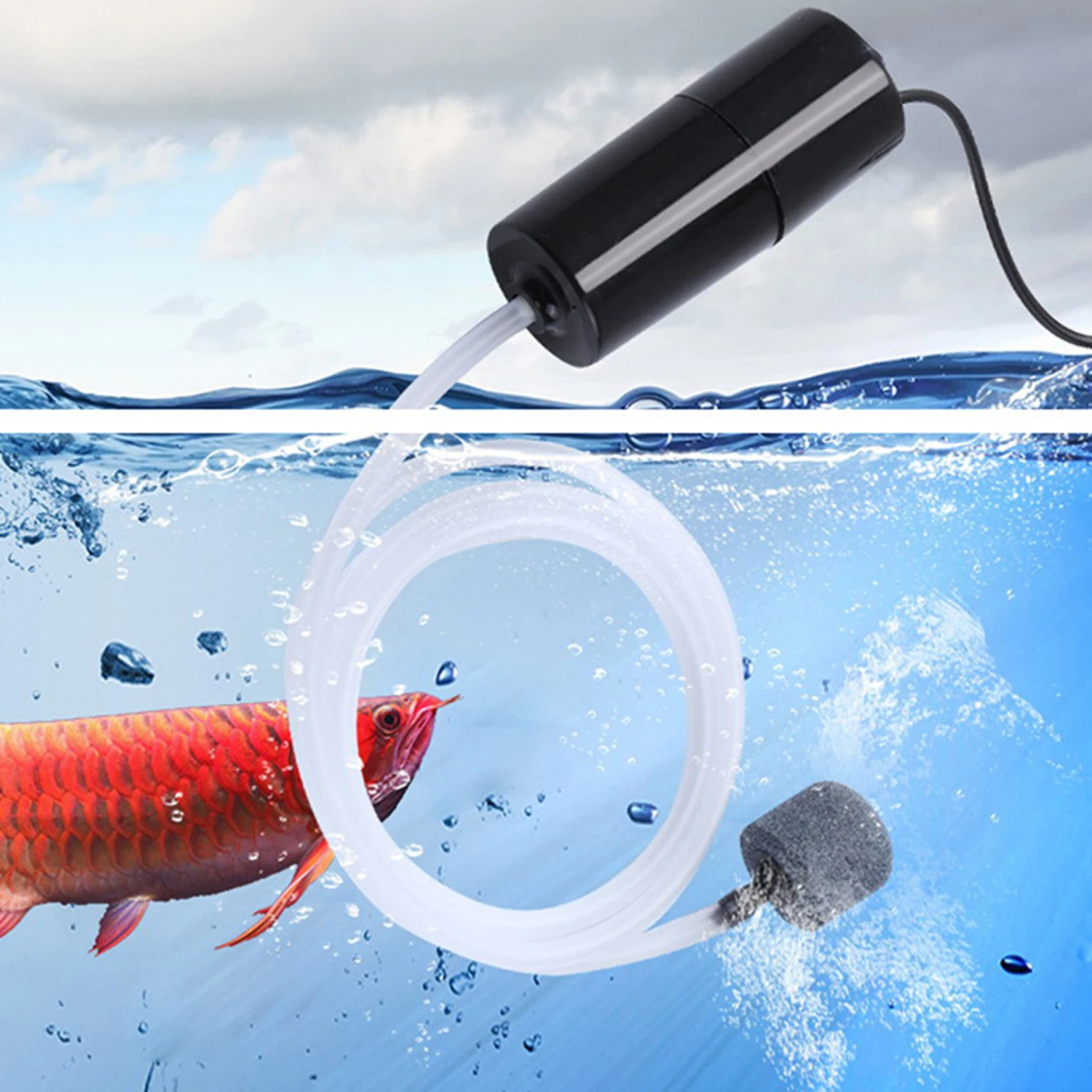 High-Quality Mini Portable USB Aquarium Aerator - Efficient, Small and Silent Oxygen Air Compressor for Fish Tank - Premium Aqua