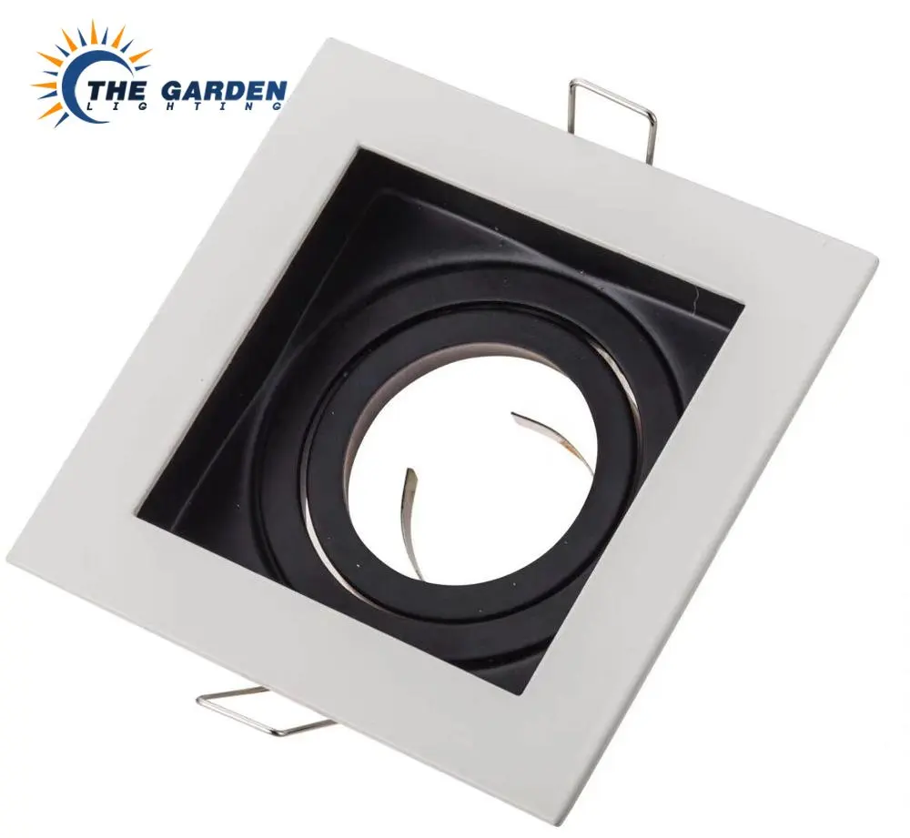 Fixation de pince d'ampoule MR16 GU10, support de spot carré intégré, projecteur LED pour éclairage domestique, cadre réglable