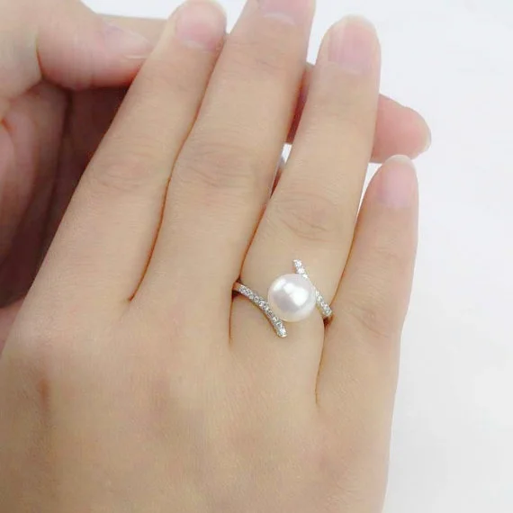 Luxury Designer Natural Pearl Zircon Rings for Women Korean Fashion Accessories for Women Bride Wedding Jewelry Anillos Mujer