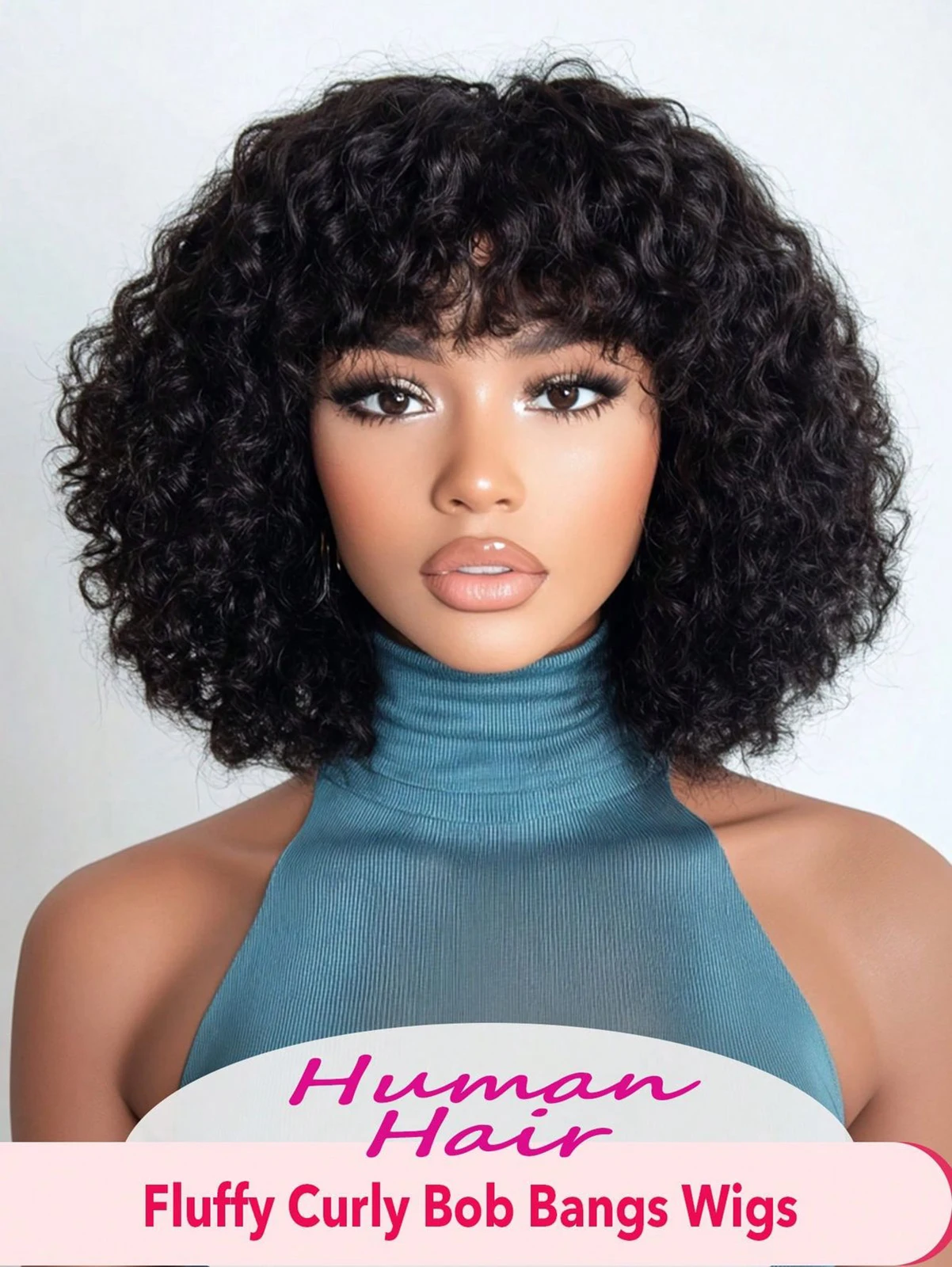 Black Curly Pixie W… - image