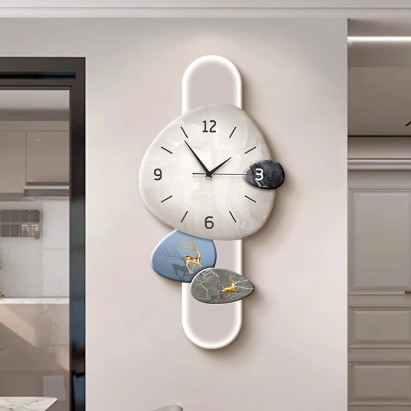 

Creative Living Room Wall Clock Background Wall Decoration Clock Mural Minimalist Design Mute Hanging Painting Wall Watch