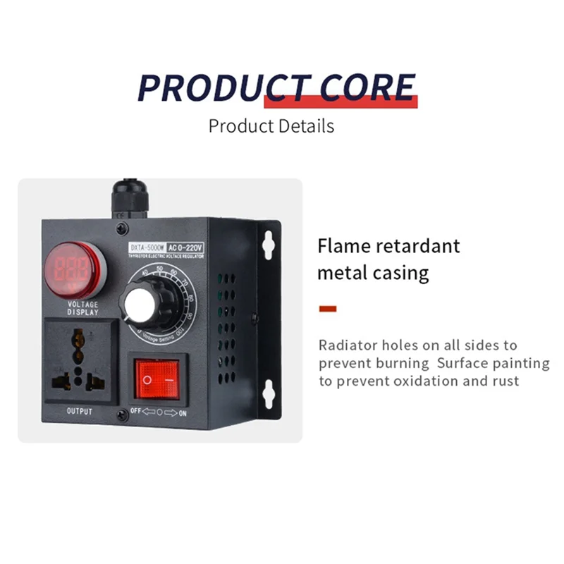 SQPP-Variable Voltage Regulator 5000W Speed Temperature Light Voltage Uelatic Pressure Controller UK Plug