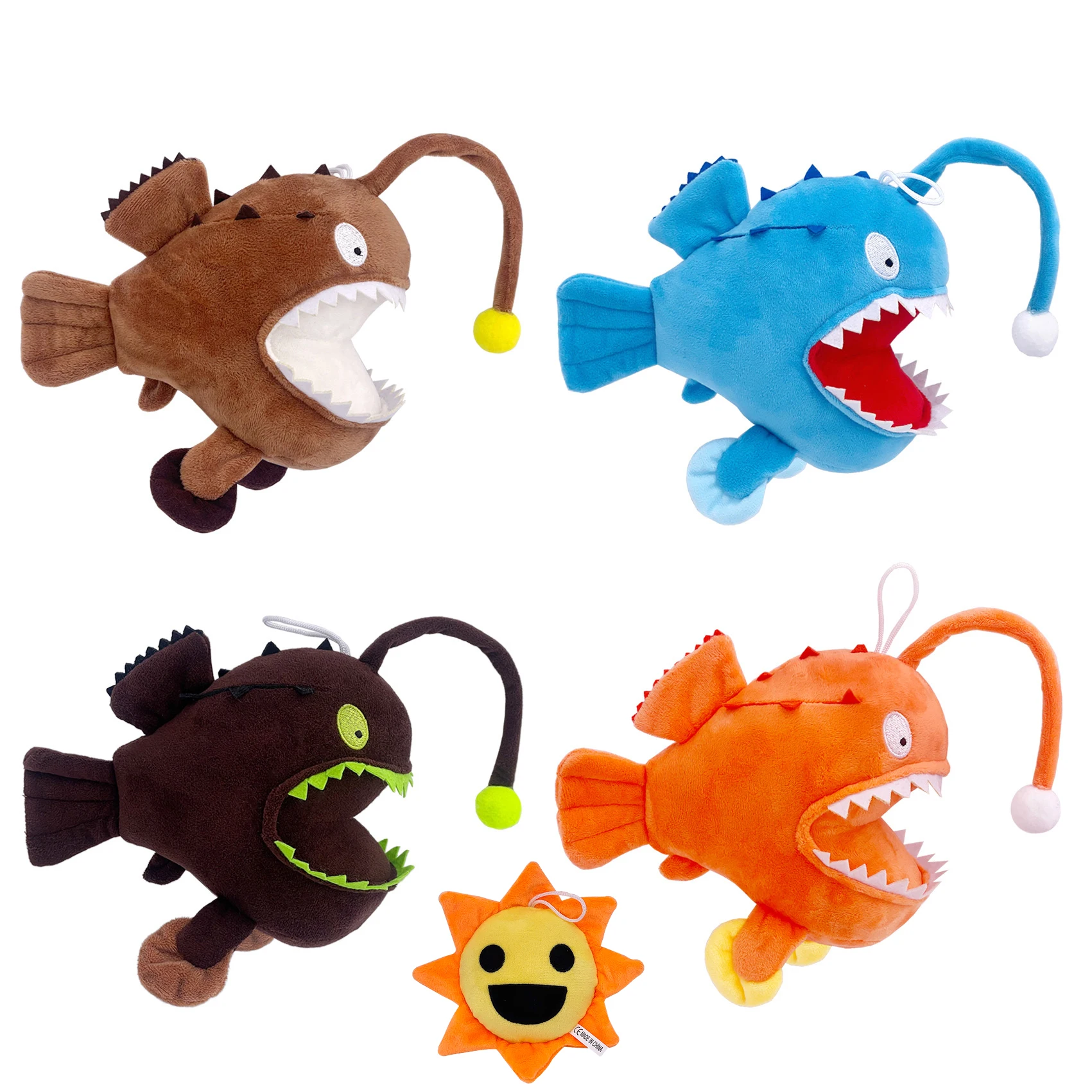 Zapatillas de pez monje, juguete de peluche, linterna realista suave, juguete de peluche de pez Lophiiformes, muñeco de Animal en el océano, regalo de cumpleaños para niños