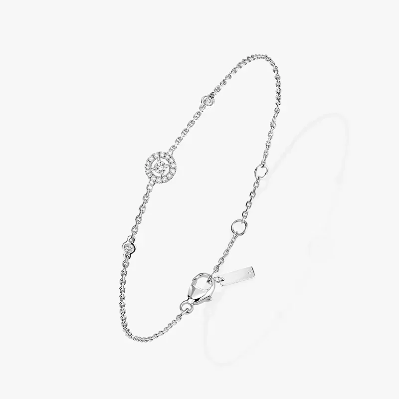 Pulsera de cristal redondo de plata pura, joyería romántica, regalo para pareja, 925 Original, nuevo producto, envío gratis