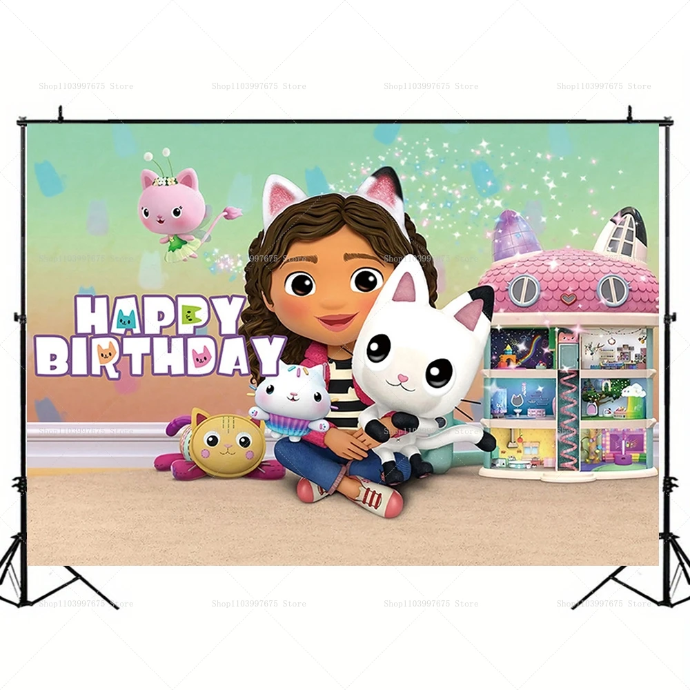 غابي دمية حفلة خلفية الاطفال حفلة عيد ميلاد الديكور التصوير خلفية استحمام الطفل صورة راية كشك الدعائم #3