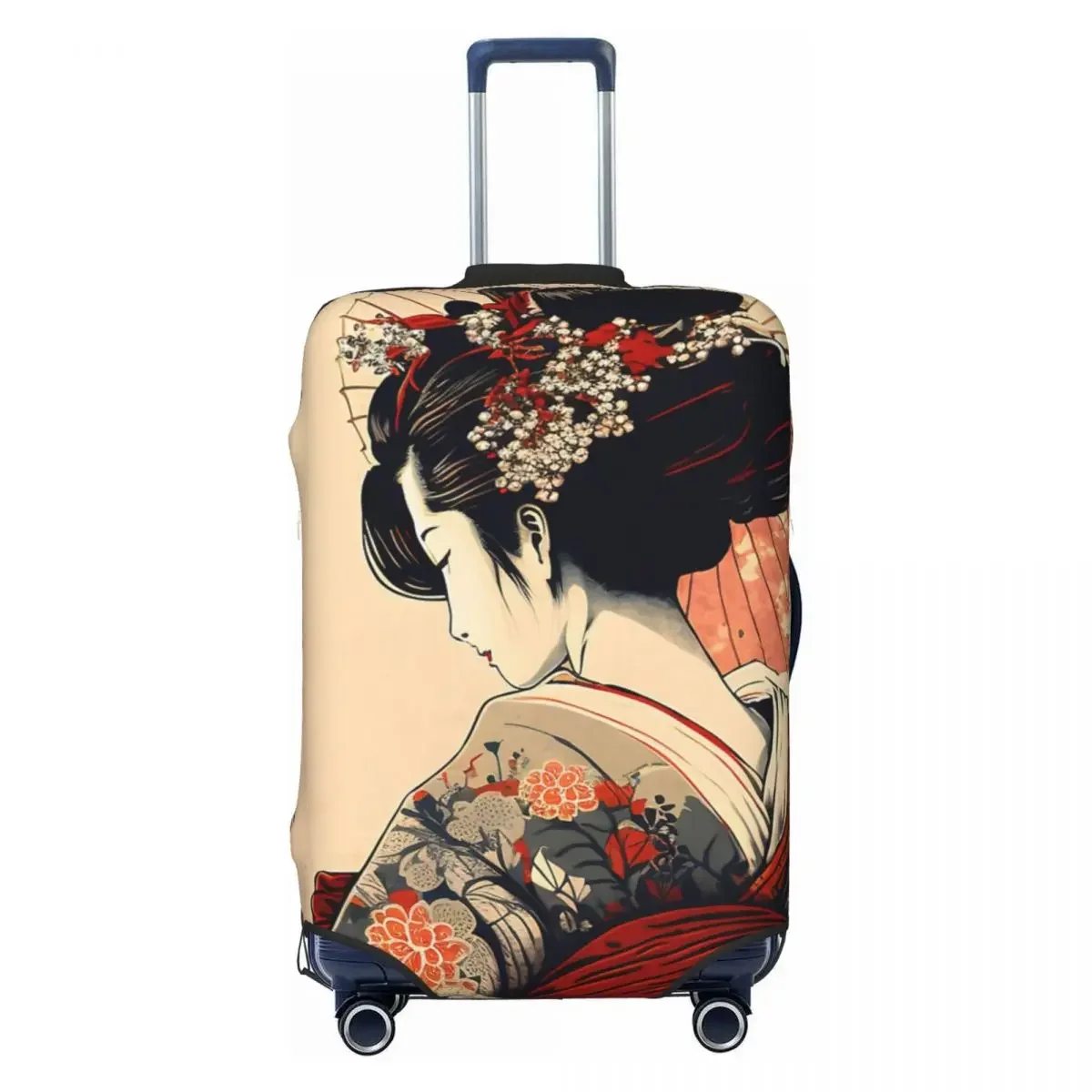 Japanese Geisha Art  Print Luggage Protective Dust Covers Elastic Waterproof 18-32inch Suitcase Cover Travel Accessories