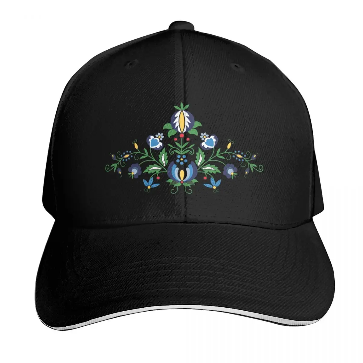 

Folk - 4th composition, Kashubian art (white background) Baseball Cap Hip Hop Luxury Hat Mens Women's