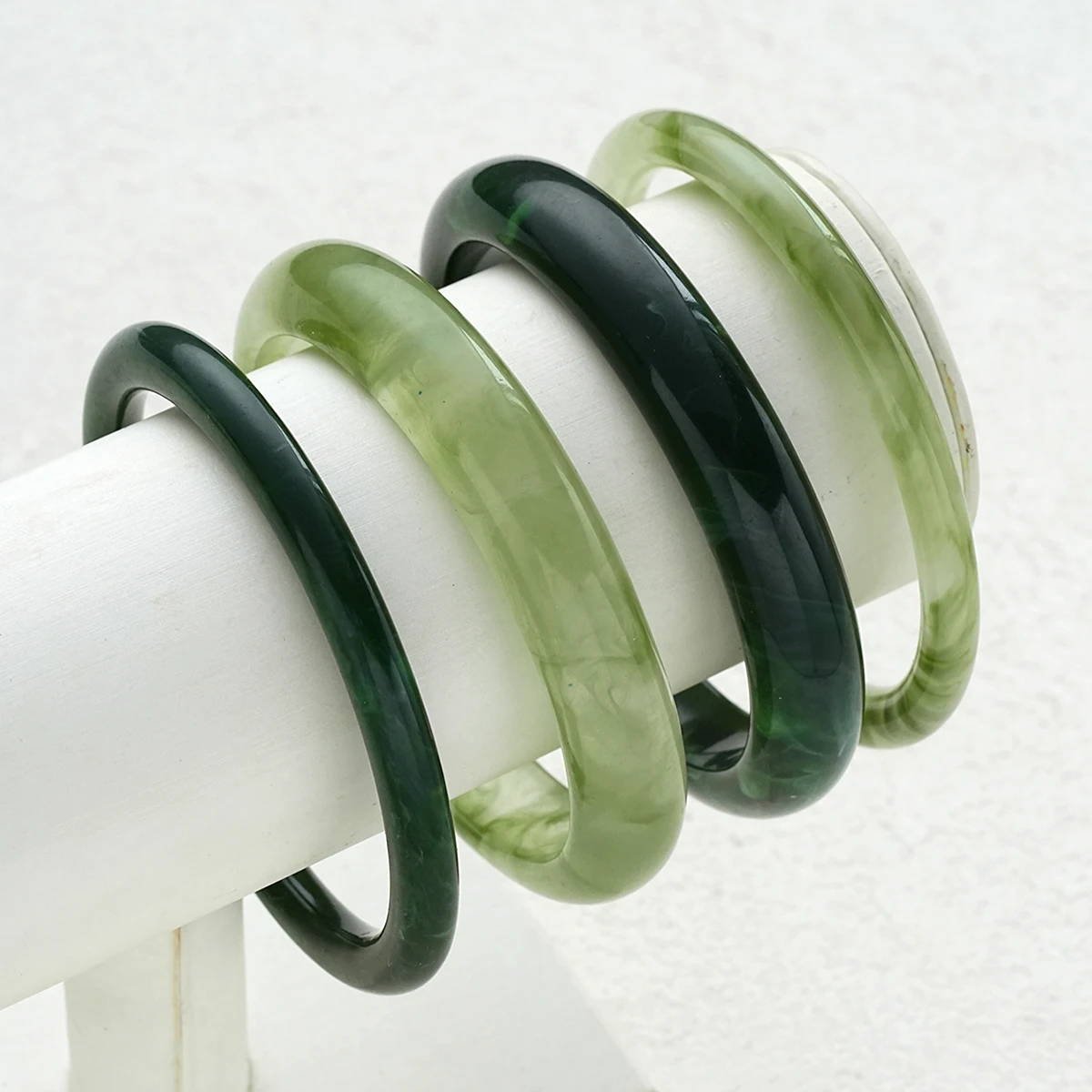 4Pcs/Set Punk Minimalist Resin Acrylic Bangle for Women Korean Exaggerated Geometry Bracelets Fashion Stackable Jewelry Gifts - view 4