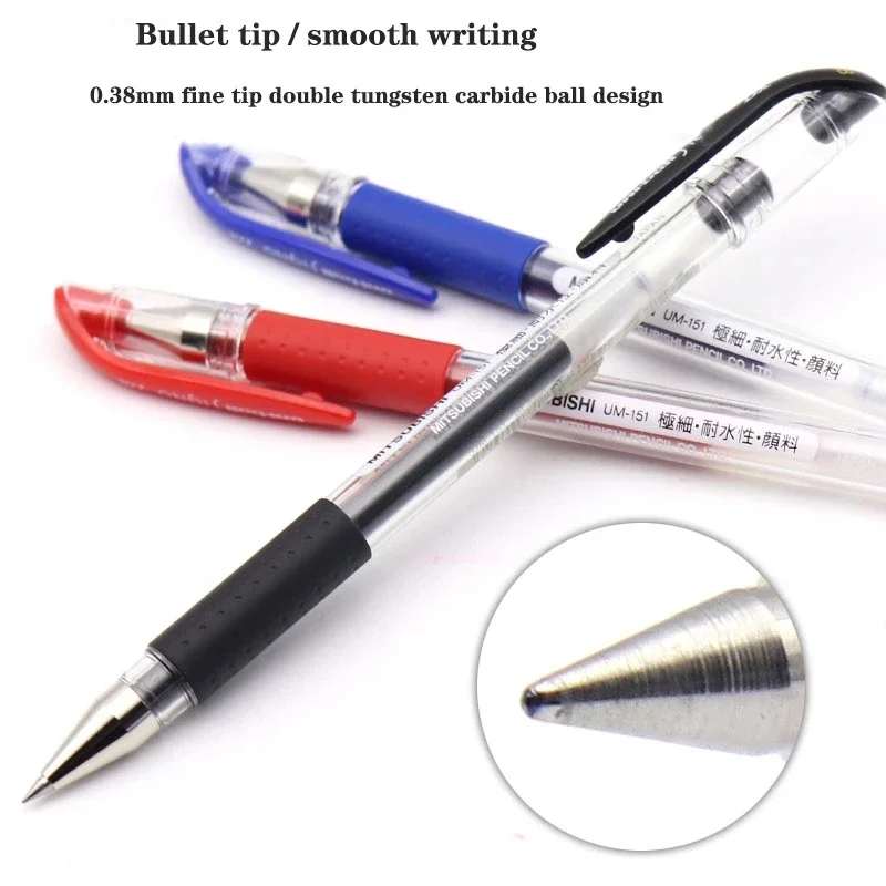 Zestaw długopisów żelowych Japan UNI UM-151 z końcówką kulkową 0.28/0.38/0.5mm, szybkoschnące artykuły szkolne, urocze długopisy do pisania. — zdjęcie produktu 2