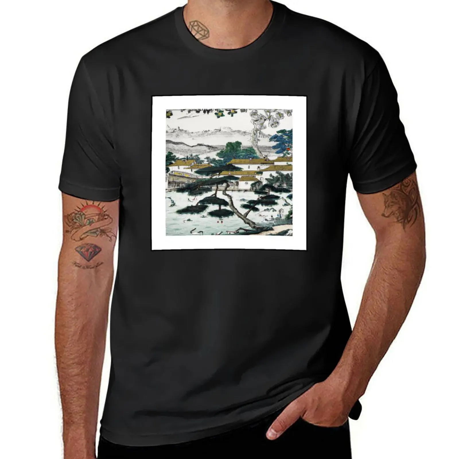 Japanese Ukiyo-e City That Doesn't Exist T-Shirt sublime vintage mens t shirt graphic