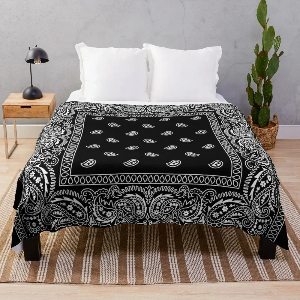 

Black bandana Throw Blanket Blankets For Sofas Retros Nap decorative Blankets