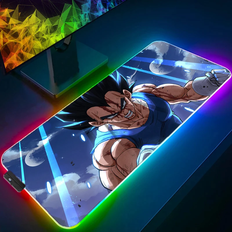 

RGB LED D-dragon B-ball Keyboard Pad Mouse Pad Kawaii Desk Mat PC Gamer Mousepad Personality-Filled Office Carpet Home Table Pad