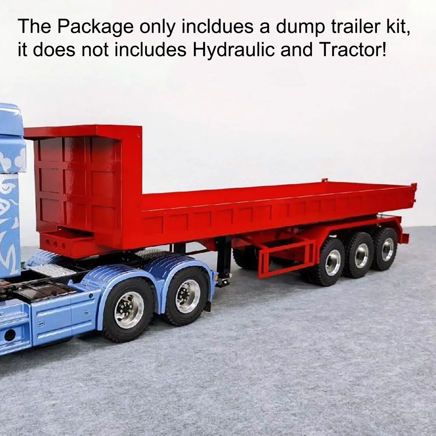 Remolque RC de 3 ejes, Control remoto de Metal, remolque volquete de cama baja, patas eléctricas para Tamiyaya LESU, Tractor de control remoto, camión, coche, modelo de juguetes, 1/14