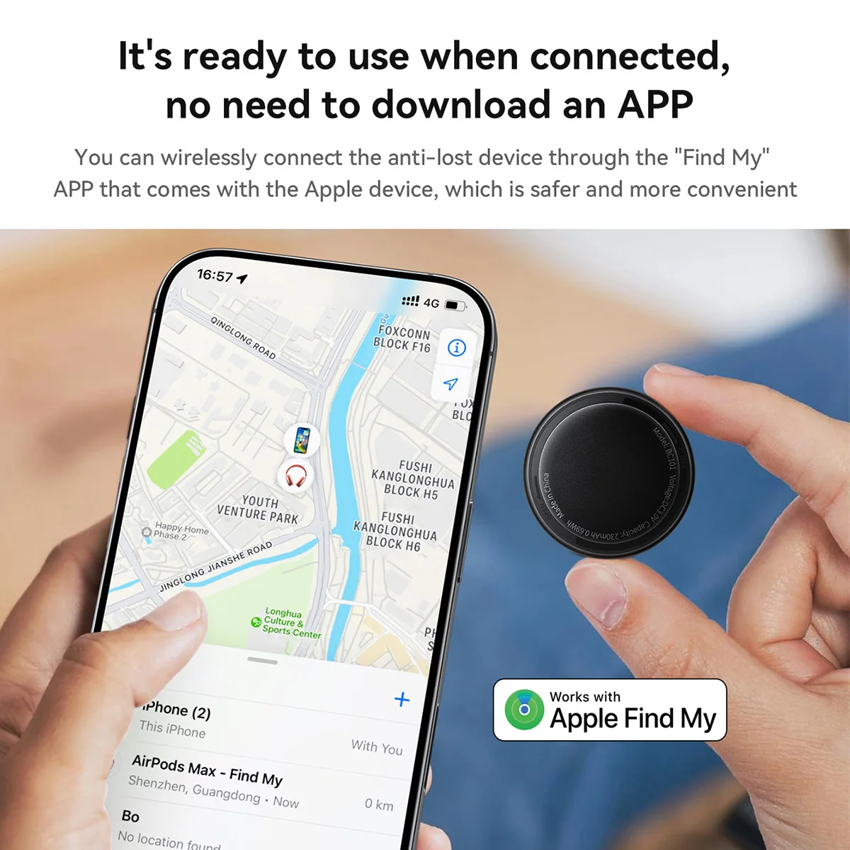 BC101 Mini GPS Tracker Device Smart Anti-Lost Reminder For Kid Pet Bag Wallet Bluetooth Portable Finder Air Tag Tracking Locator