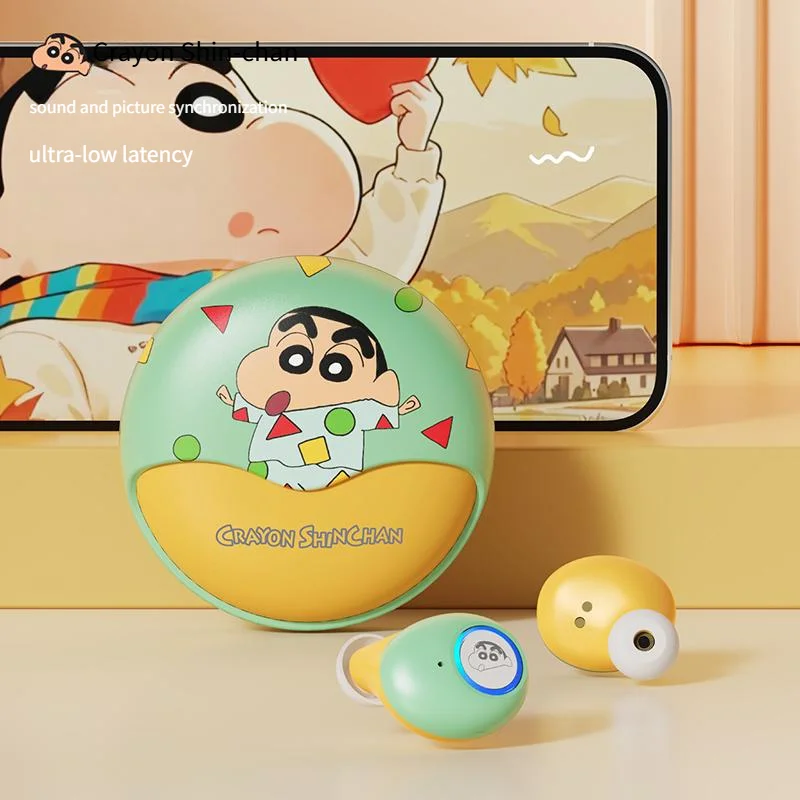 CRAYON SHINCHAN TWS Wireless Bluetooth Earphones In ear earplug headphones Cute portable Sports Listening to Music Study Birthda