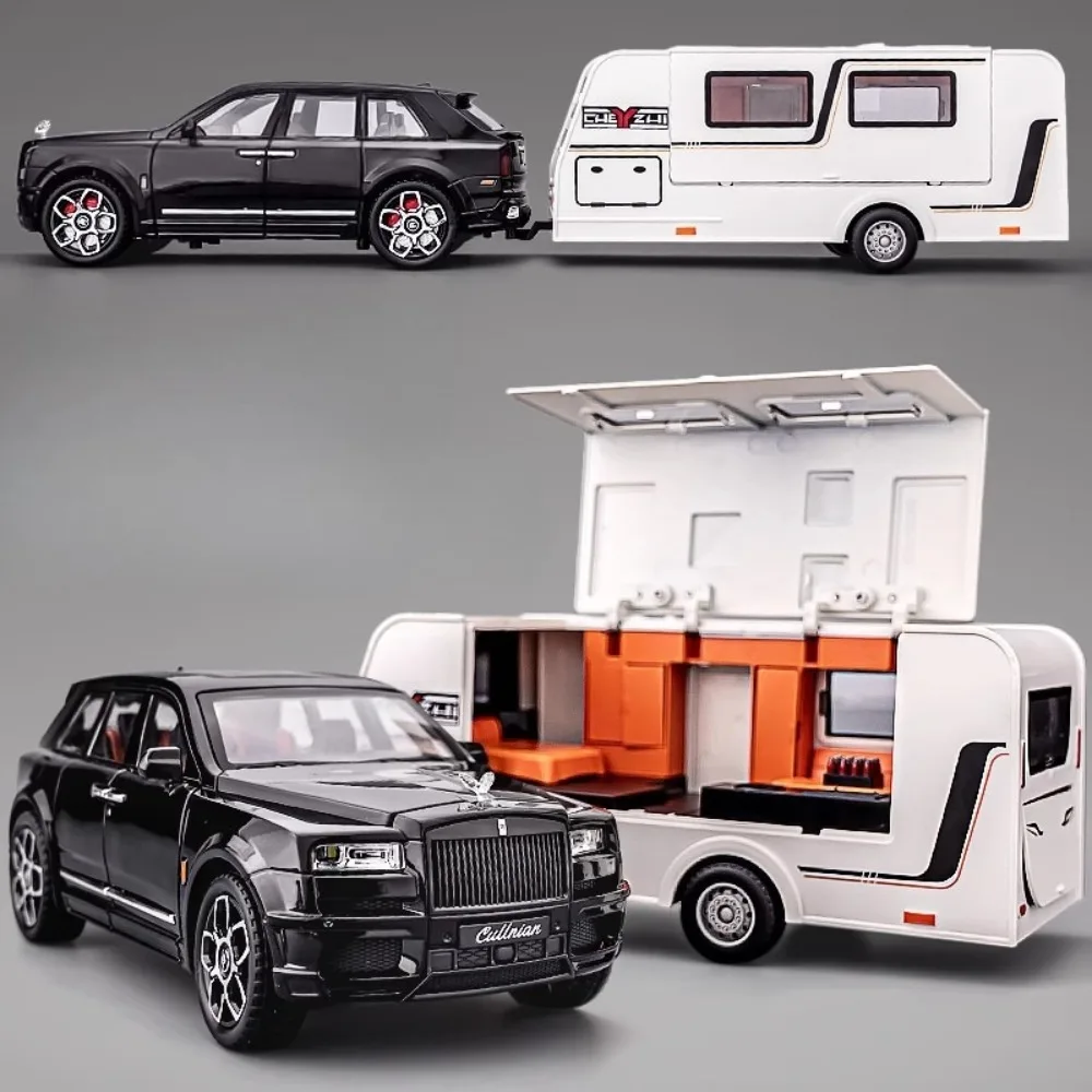 

1:20 Large Scale Rolls Royce Cullinan RV Model Toy Car 7 Doors Opened Shock Absorption Models Collection Music Light Gifts