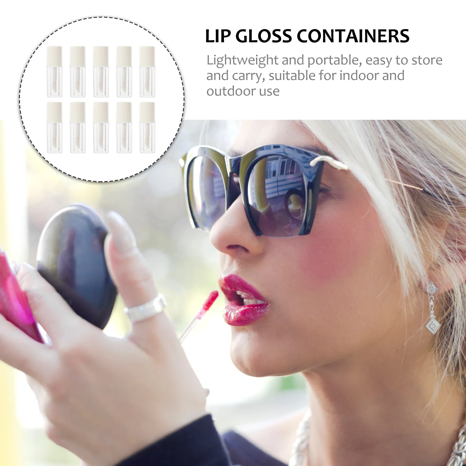 10 Uds tubo vacío de brillo de labios botellas de lápiz labial rellenables loción transparente relleno contenedores de Color tubos bálsamo de plástico pequeño Mini