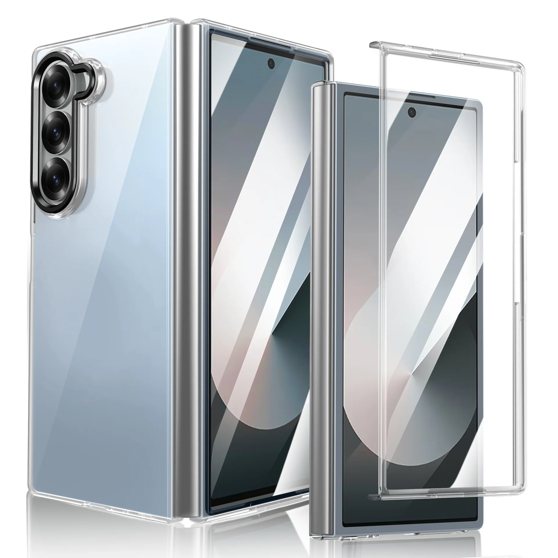 

Складной чехол для телефона Samsung Z Fold7 6 5 4 3, магнитное присоске, прозрачный защитный чехол с защитой от падения