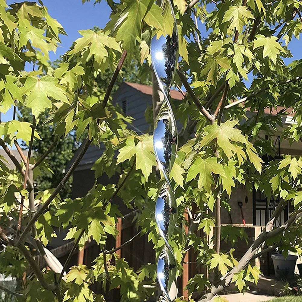 12pcs/set Bird Repellent Reflective Spiral Rotating Scare Rod for Balcony Garden