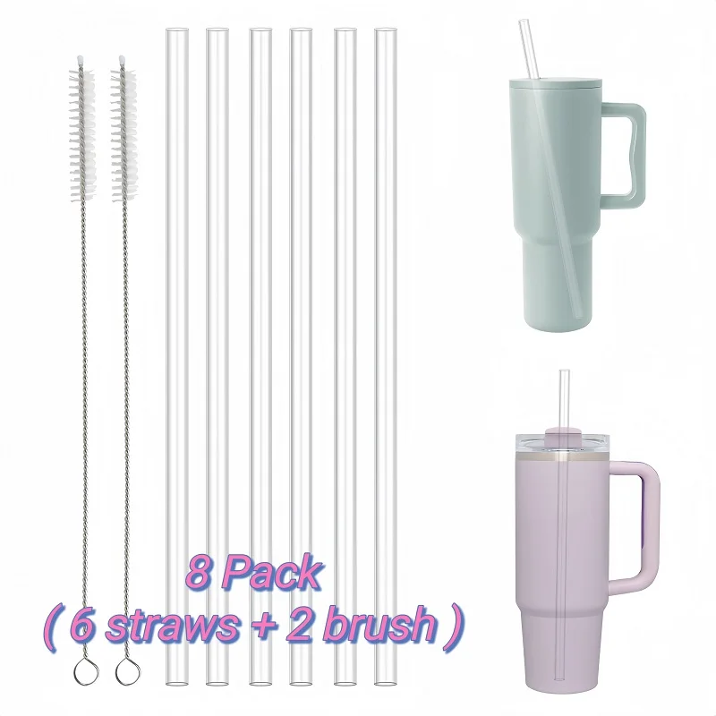 

30cm Replacement Straw Compatible Stanley 40oz Tumbler, Plastic Clear Reusable for Stanley Tumbler Transparent Plastic Straws