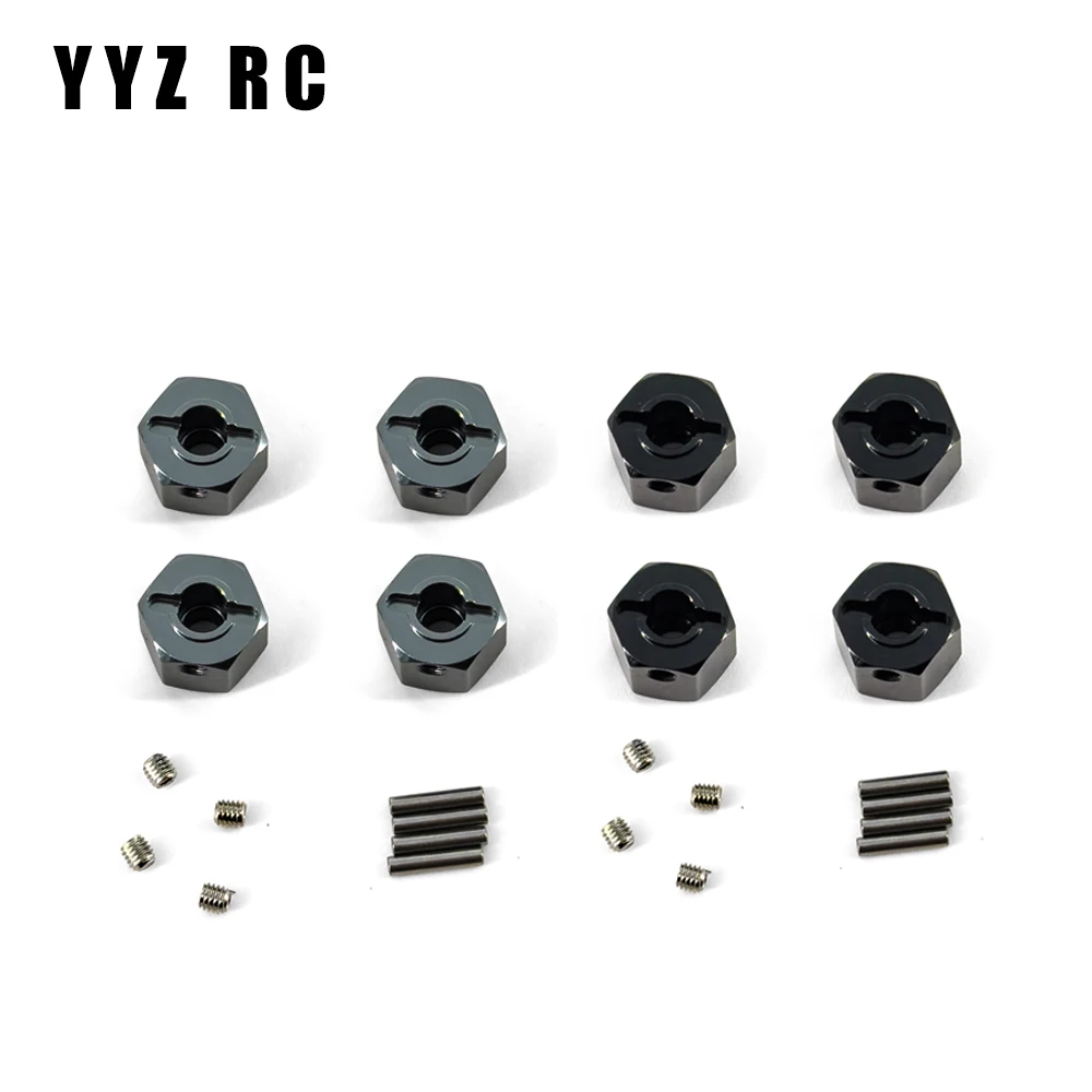 12mm Wheel Hubs Hex 4pcs Set 9.5mm Heigth Metal For Axial Scx10 ii Upgrade Parts Remote Control Rc Crawler Car Accessories 1/10