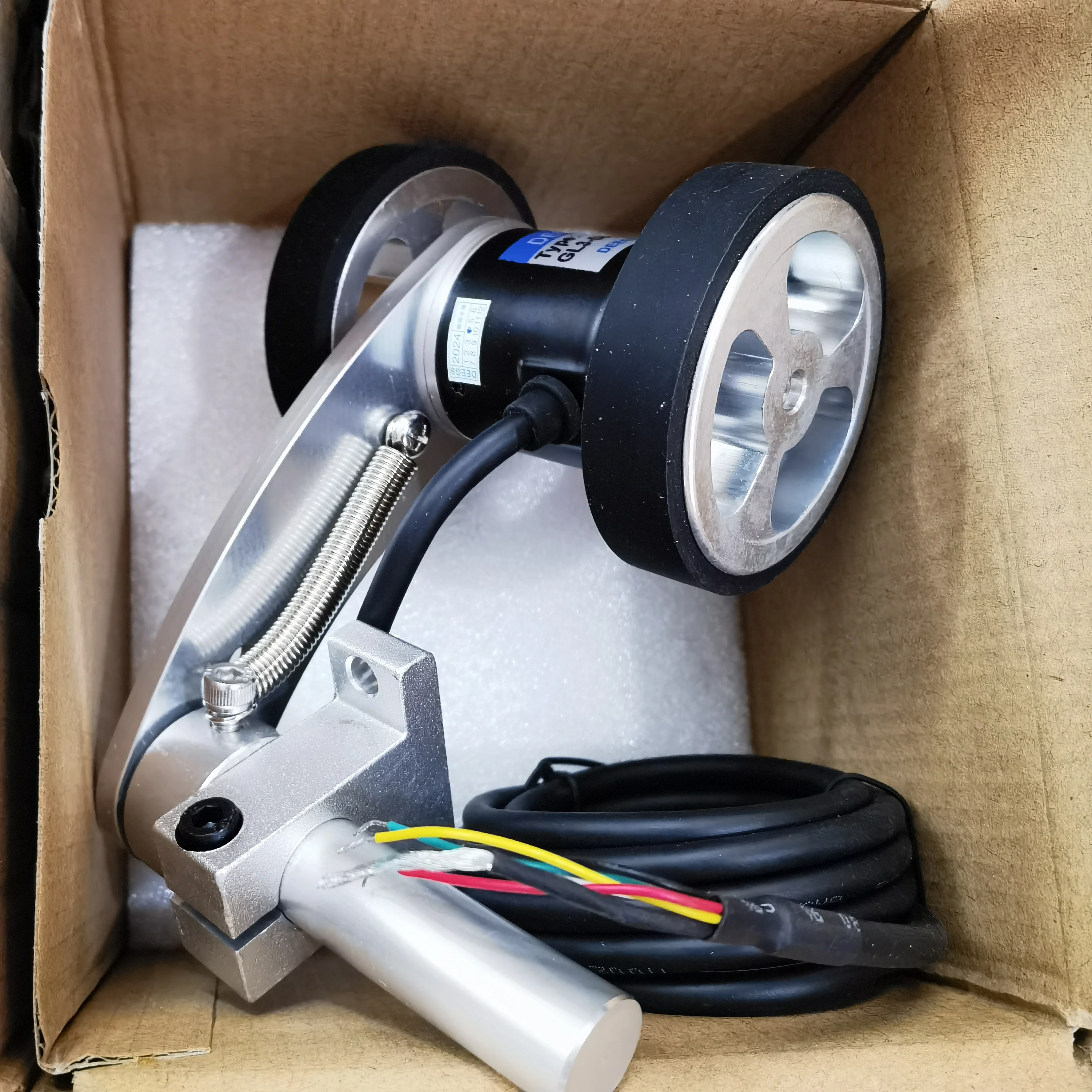 Roda Encoder e Sensor Transmissor Máquina de Tecelagem Medidor Comprimento Medidor Medição Comprimento Fixo Roda