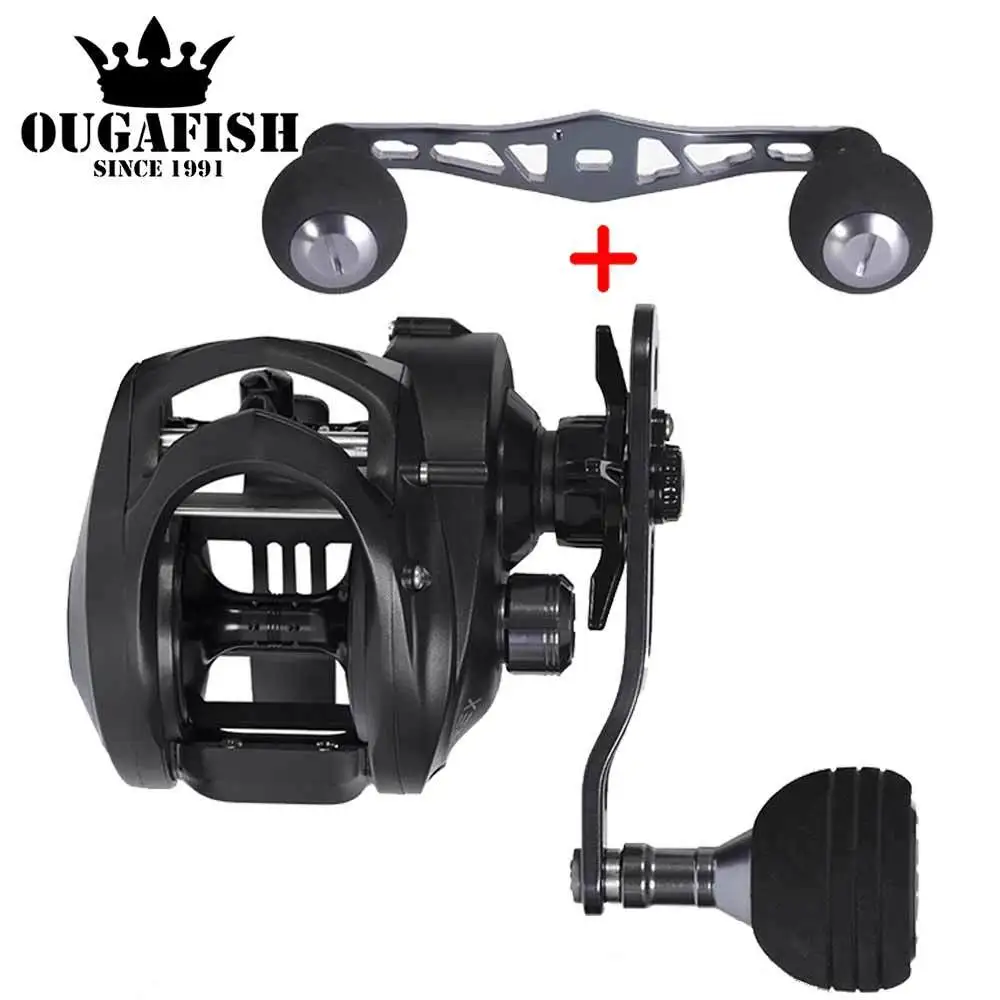 Saltwater Catfishing Trolling Shake Slowly Wheel Widen Body Baitcasting Reel Max Grag 12kg 6.3:1 Brass Gear Waterproof Cast