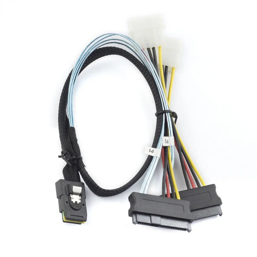 MINI SAS SFF-8087 TO 2 Ports MINI SAS SFF-8482 Adapter Cable