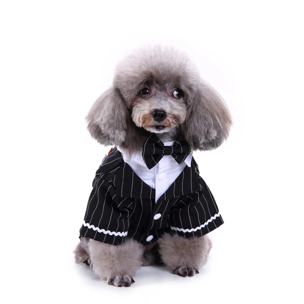 

Pet Dog Tuxedo Apparel Costumes Bow Tie Suit Puppy Formal Clothing Clothes Outfits
