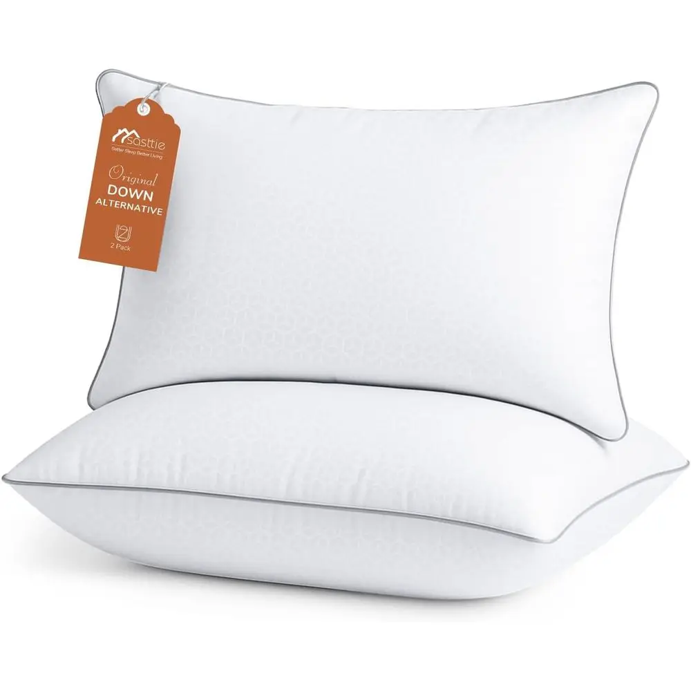 Queen Size Pillow Set of 2 - Premium Down Alternative, Hypoallergenic, Machine Washable Bed Pillows