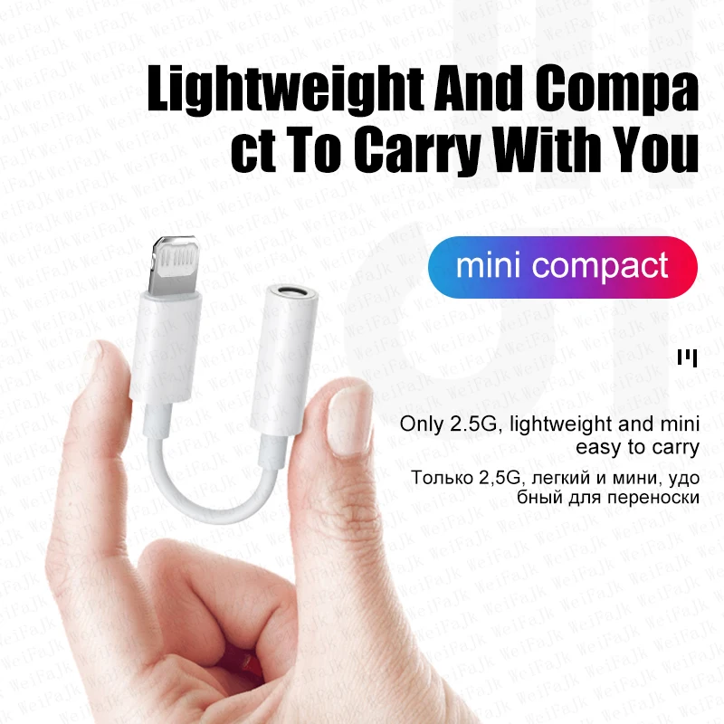 For Apple Lightnings To 3.5 Mm Jack Headphone Aux Cable Adapter For iPhone 14 13 12 11 Pro Max X 8 Plus Connector Audio Splitter