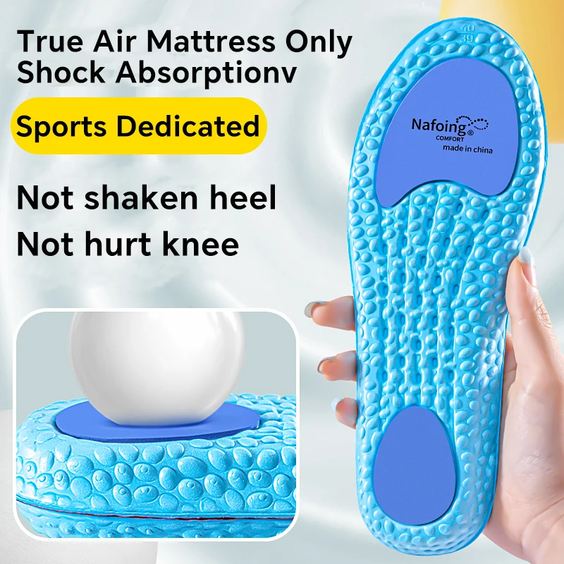 1 คู่กีฬา Insoles สําหรับ PU สีฟ้ารองเท้า Breathable Arch Support Anti SLIP Shock Absorption กีฬาวิ่งเดินทางพื้นรองเท้า