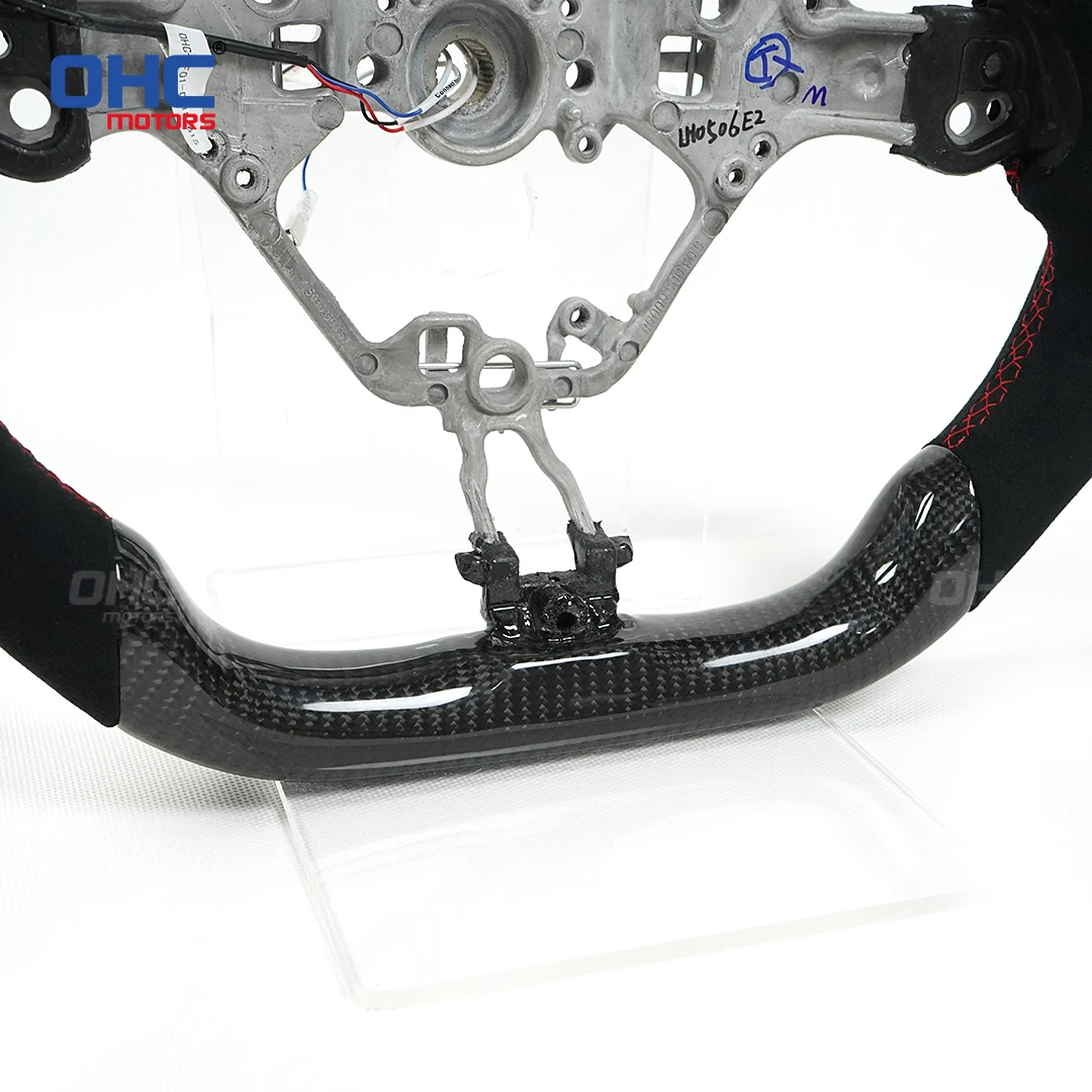 OHC Galaxy Pro LED ألياف الكربون عجلة القيادة الجلدية الكانتارا لتويوتا 86 مخصصة اتصال الهاتف المحمول APP التحكم #5