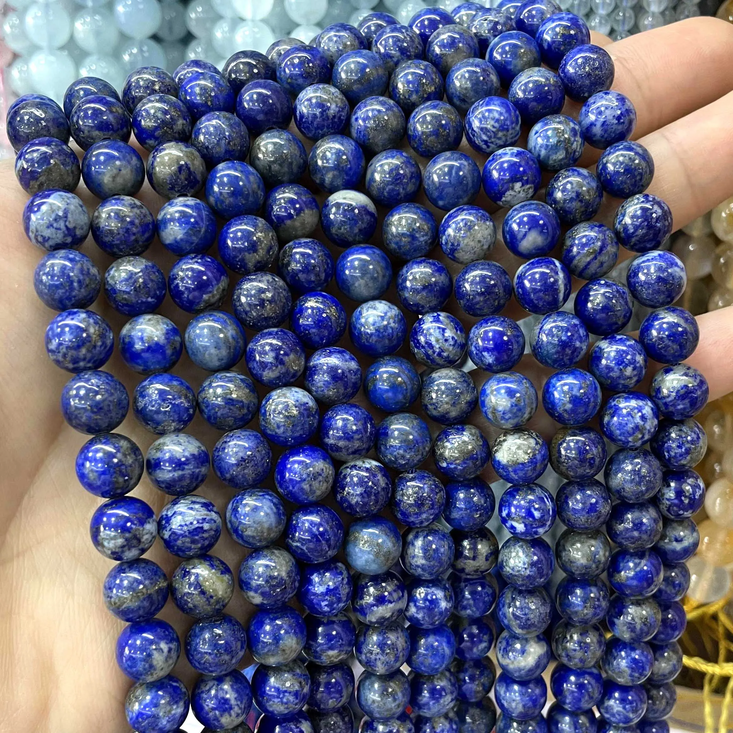 

4 6 8 10 12MM Natural Lapis Lazuli Stone Round Loose Beads DIY Bracelet Necklace For Jewelry Making Charms Accessories