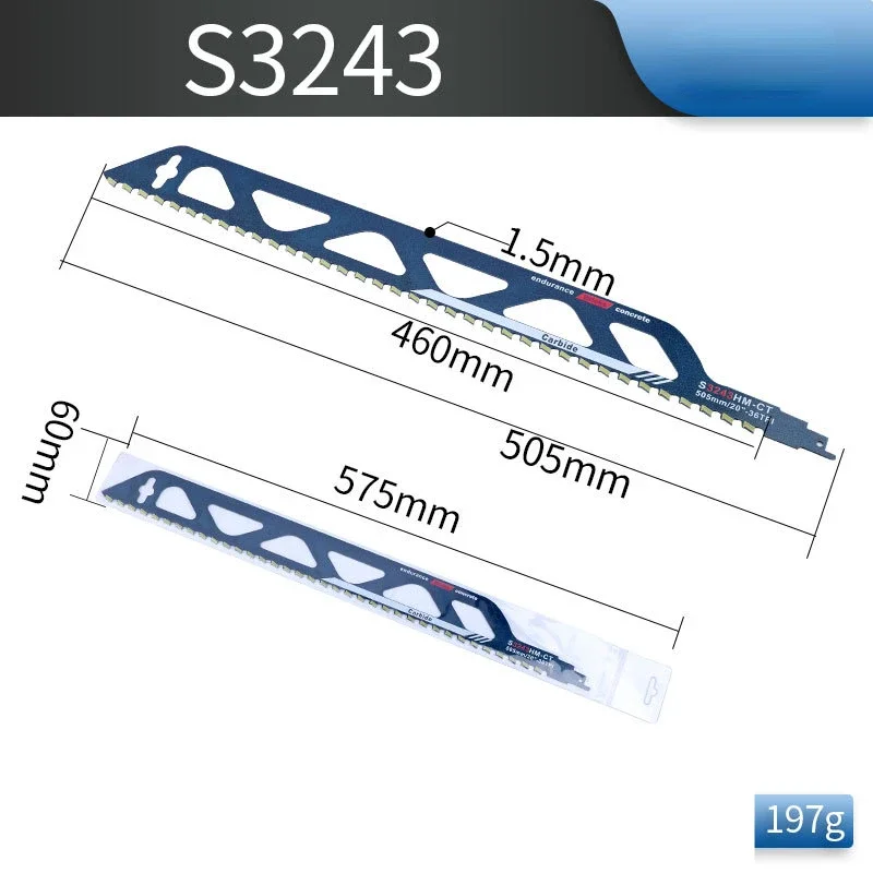 Brzeszczot do piły szablastej ze stopu do cięcia cegły bąbelkowej pusta cegła S3243HM/S2243HM/S1243HM 4 szt. Narzędzia ręczne do cięcia czerwonego